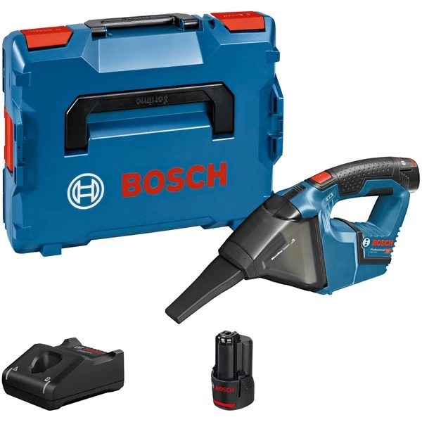 Bosch Akku-Staubsauger GAS 12V, Handstaubsauger (in L-BOXX Mit 2 X 3,0 Ah Akku)