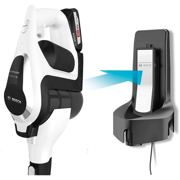 Bosch Serie | 8 Unlimited BBS812PCK, Stielstaubsauger (weiß, POWER FOR ALL ALLIANCE, 2x Li-Ion 18V Akkupack) – Bild 6