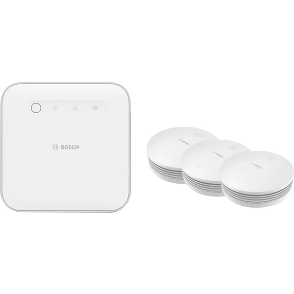 Bosch Smart Home Starterset Rauchmelder L (weiß, 1x Controller, 3x Rauchmelderwarnmelder)
