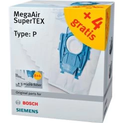 Bosch Staubsaugerbeutel BBZ123FP (12+3), Typ P (12 Stück + 3 Micro-Hygienefilter)