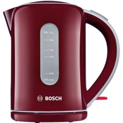 Bosch TWK7604, Wasserkocher (burgunderrot/hellgrau, 1,7 Liter)